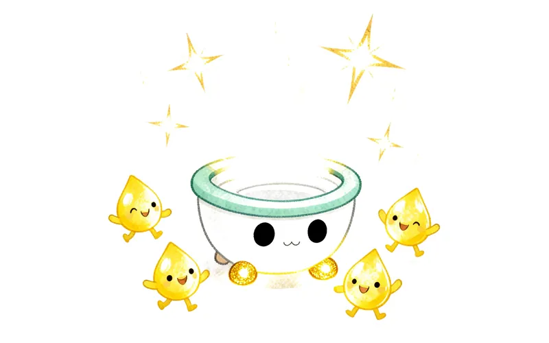A cartoon bunny placing a sticker on a chart next to a small potty, with a calm, encouraging expression.